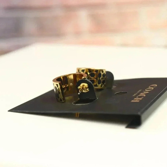 Coach C7770 Women's Hoop Earrings CI905 GD/WT - Picture 3 of 5